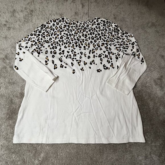 Kim Rogers Womens XL Leopard Print Top‎ 100% Cotton - Picture 3 of 8
